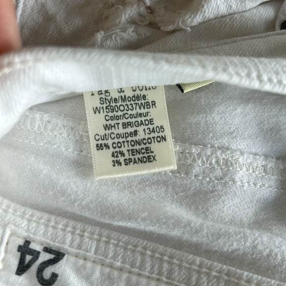 Rag & Bone DRE white rip style jeans! - Picture 5 of 6